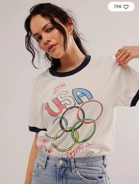 USA Ringer Tee Bought At Free People- Brand Is The Bureau Size XL